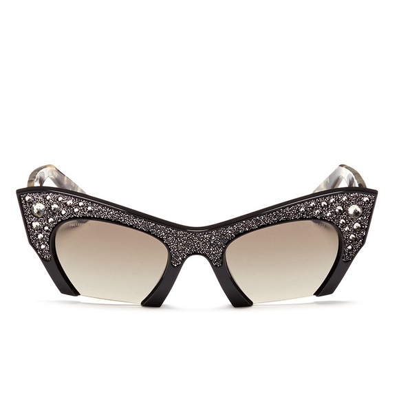 NWOT Miu Miu Rasoir Rhinestone Cat Eye Sunglasses - Picture 3 of 14
